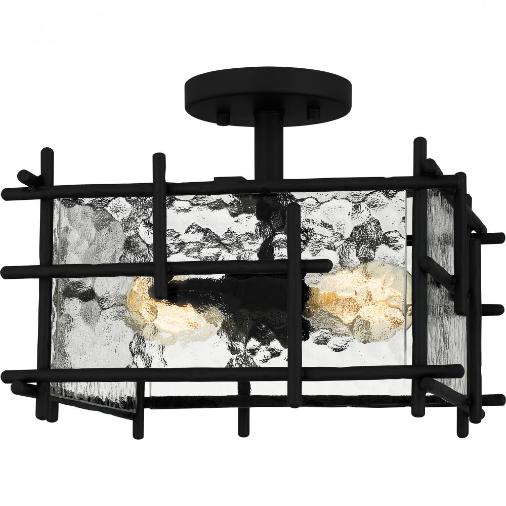 Daphne 2-Light Matte Black Semi-Flush Mount Light