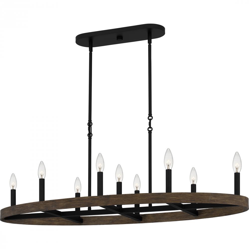 Hendrix 9-Light Matte Black Linear Chandelier