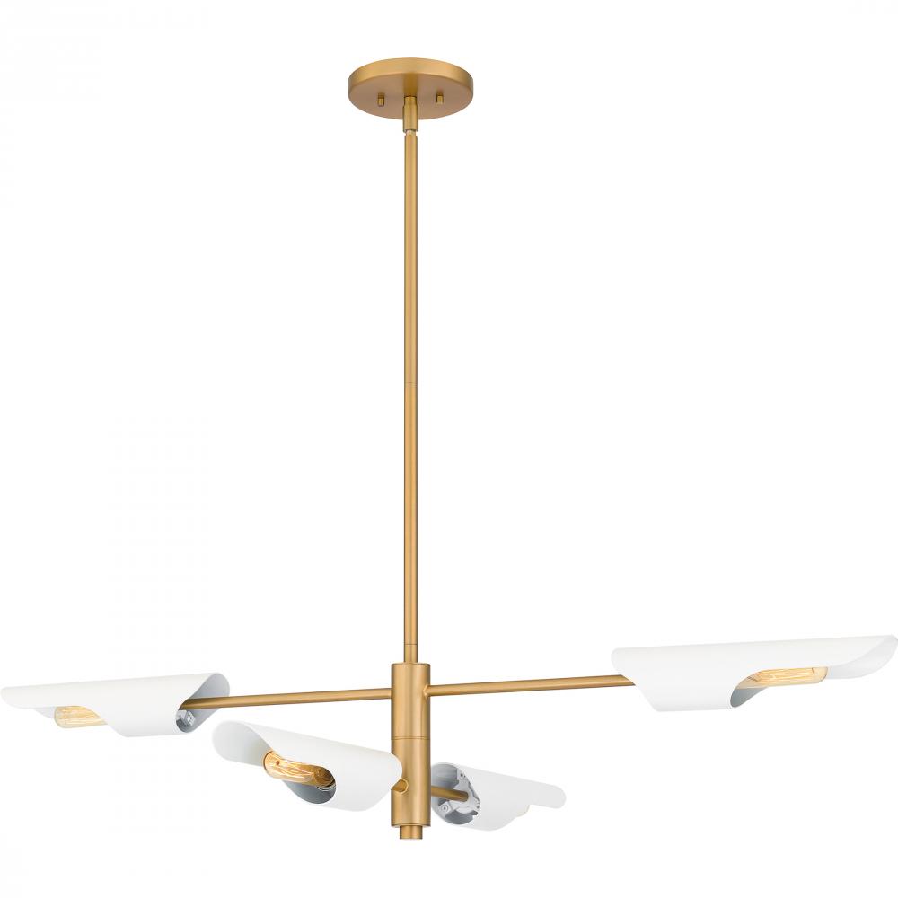 Leoni 4-Light Brushed Weathered Brass Island Light