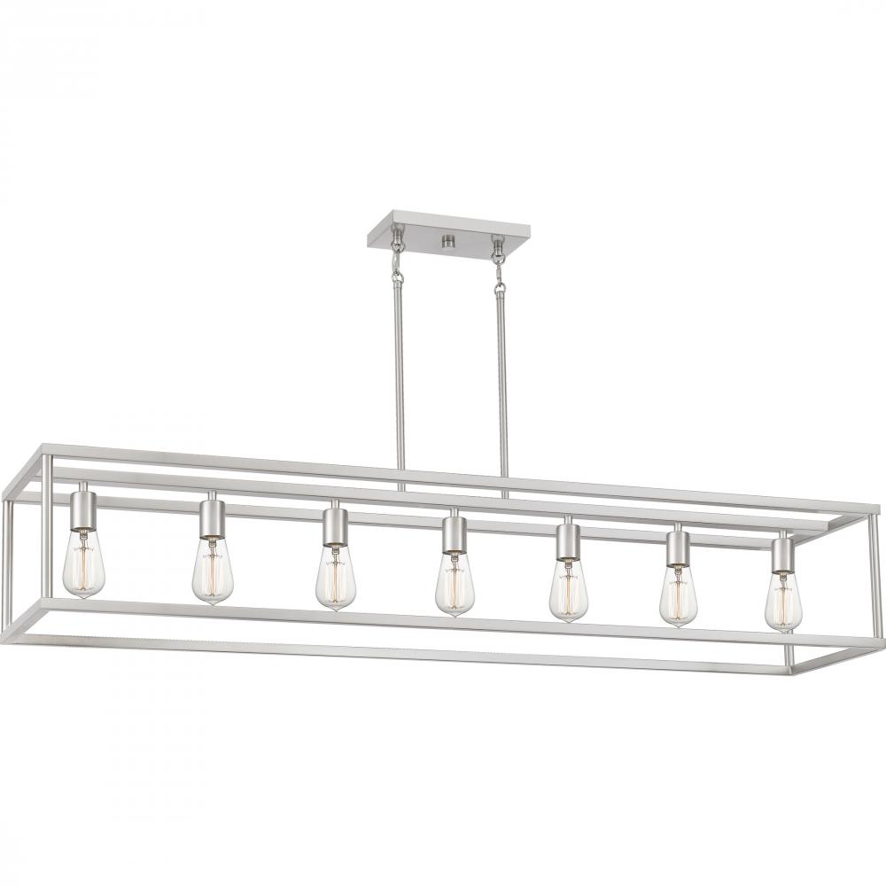 New Harbor 7-Light Brushed Nickel Linear Chandelier