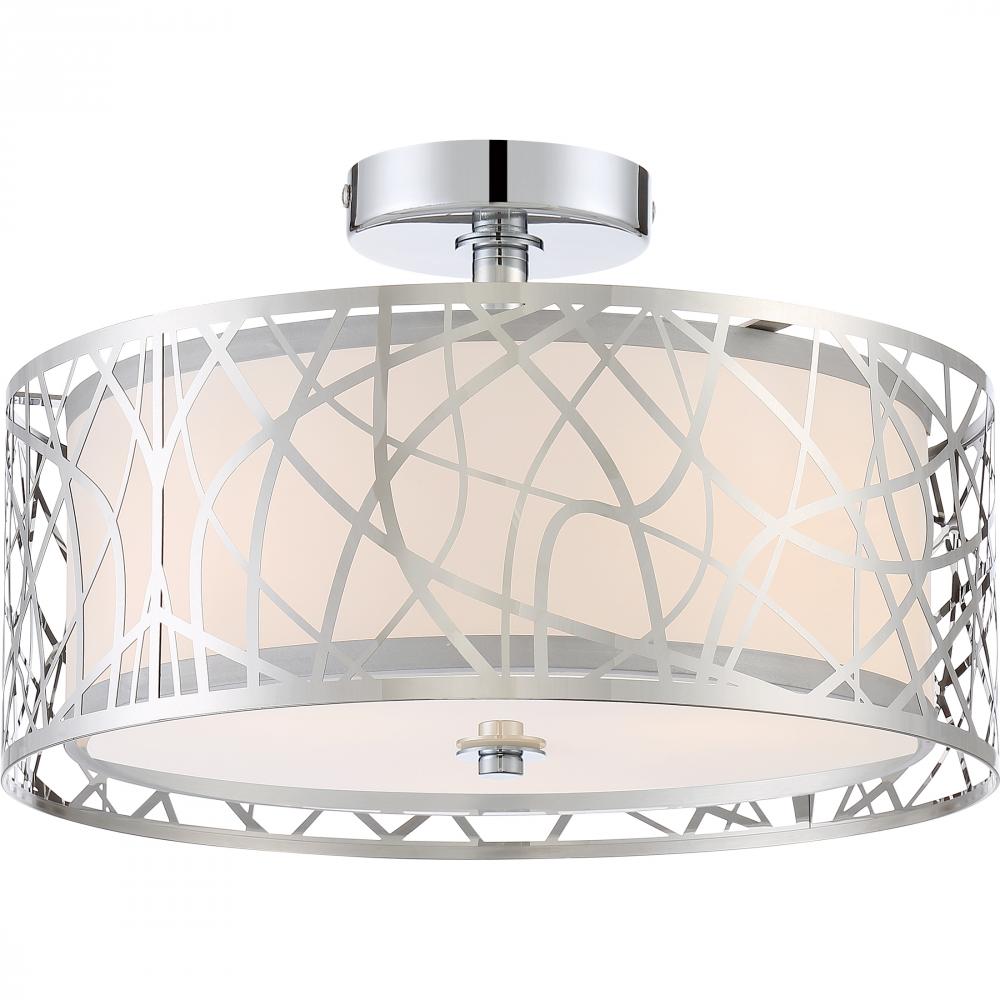 Abode 3-Light Polished Chrome Semi-Flush Mount Light