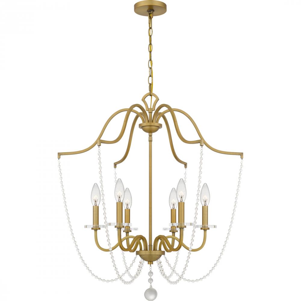 Sunday 6-Light Aged Brass Chandelier