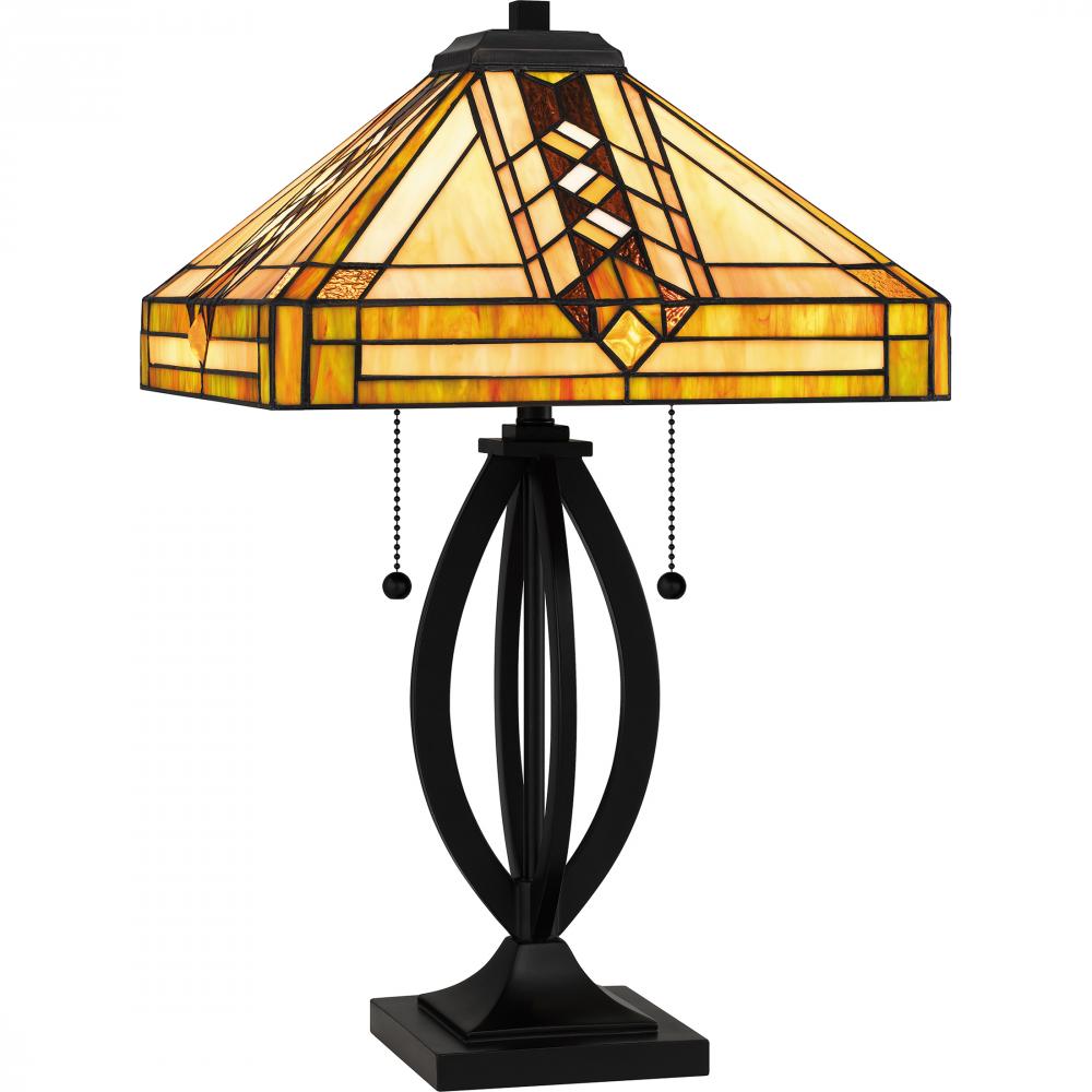 Yellowstone 2-Light Matte Black Table Lamp