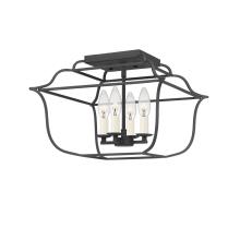 Quoizel GLY1714BA - Gallery 4-Light Royal Ebony Semi-Flush Mount Light