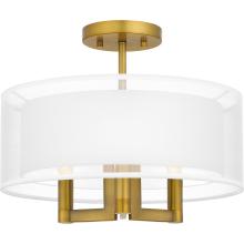 Quoizel QSF5576AB - Bodnar 3-Light Aged Brass Semi-Flush Mount Light