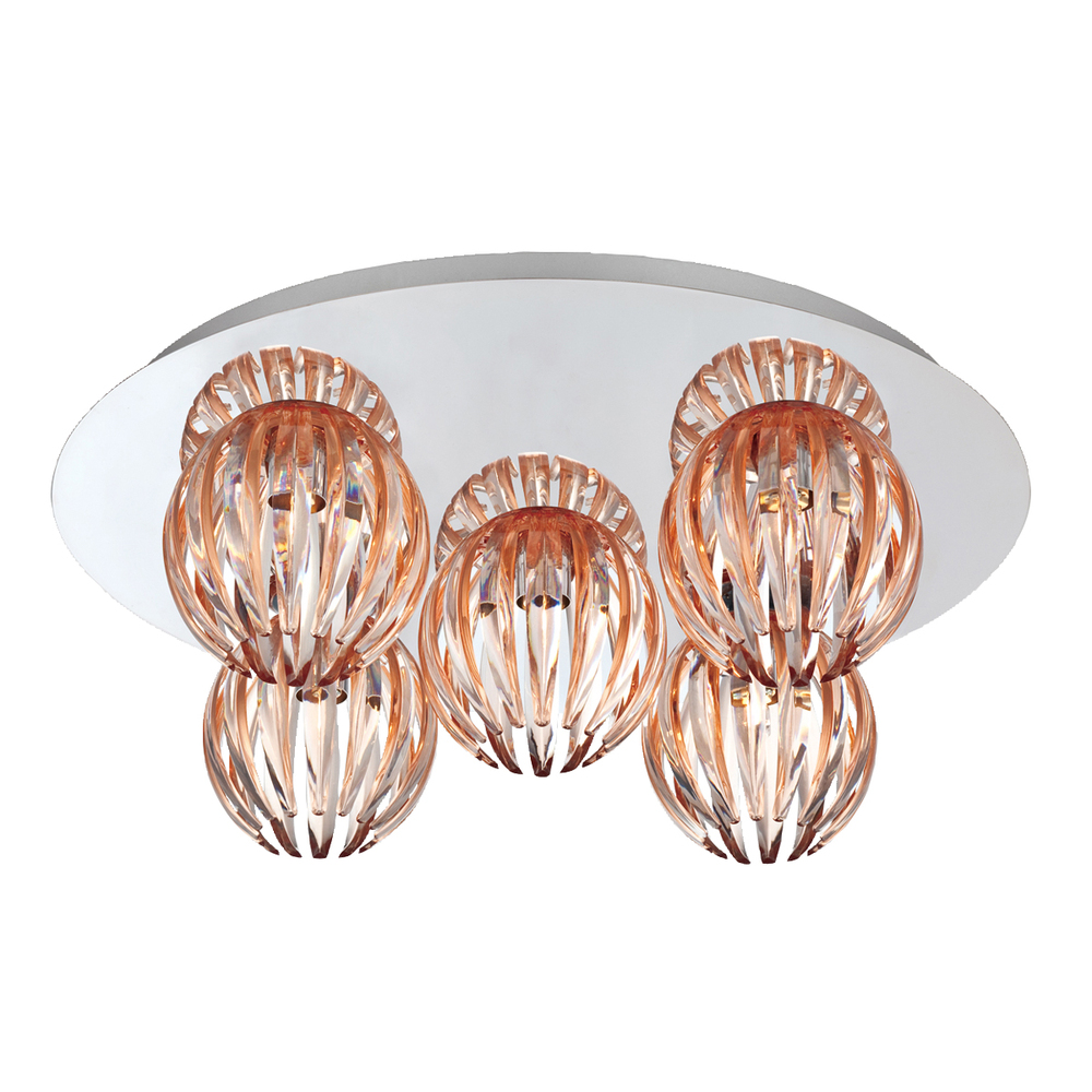 Cosmo, 5Lt Flushmount, Chrome/Amber