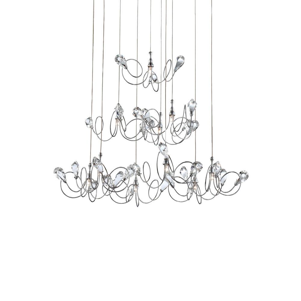 Volare, 10Lt Pendant, Chrome/Clear