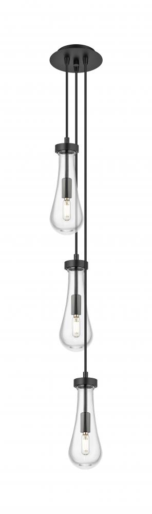 Owego - 3 Light - 7 inch - Matte Black - Multi Pendant