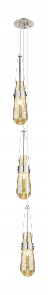 Milan - 3 Light - 6 inch - Brushed Satin Nickel - Multi Pendant