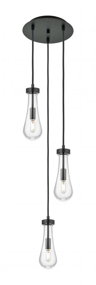 Owego - 3 Light - 13 inch - Matte Black - Multi Pendant