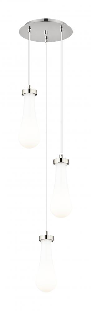 Owego - 3 Light - 13 inch - Brushed Polished Nickel - Multi Pendant