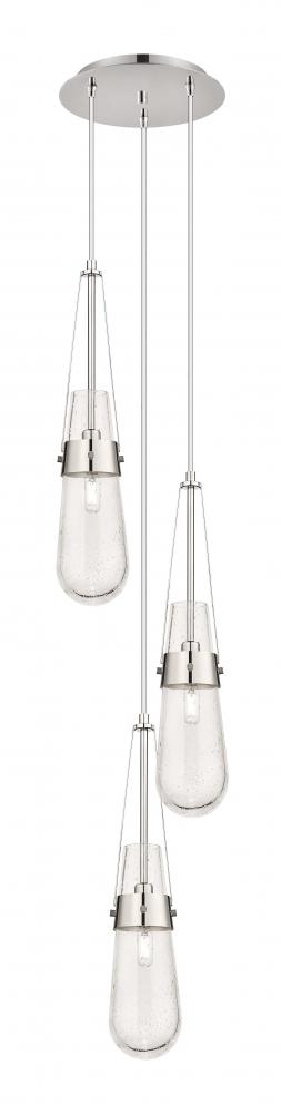 Milan - 3 Light - 12 inch - Polished Nickel - Multi Pendant