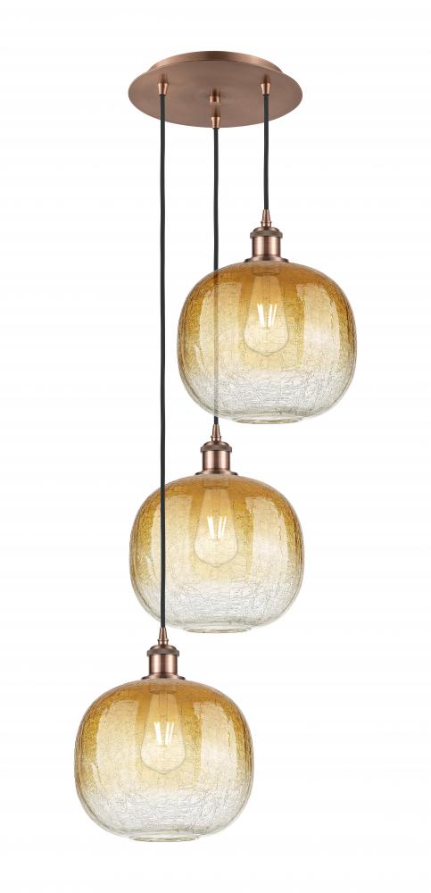Brookhaven Sphere - 3 Light - 17 inch - Antique Copper - Cord Hung - Multi Pendant