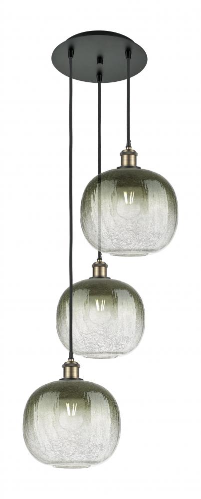 Brookhaven Sphere - 3 Light - 17 inch - Black Antique Brass - Cord Hung - Multi Pendant
