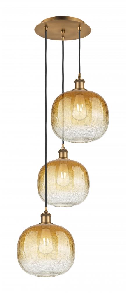 Brookhaven Sphere - 3 Light - 17 inch - Brushed Brass - Cord Hung - Multi Pendant