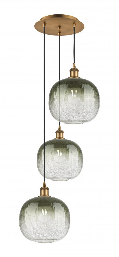 Brookhaven Sphere - 3 Light - 17 inch - Brushed Brass - Cord Hung - Multi Pendant