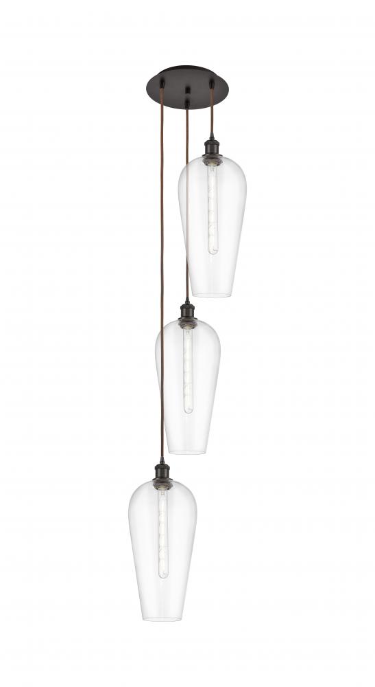 Chelsea - 3 Light - 15 inch - Oil Rubbed Bronze - Cord Hung - Multi Pendant
