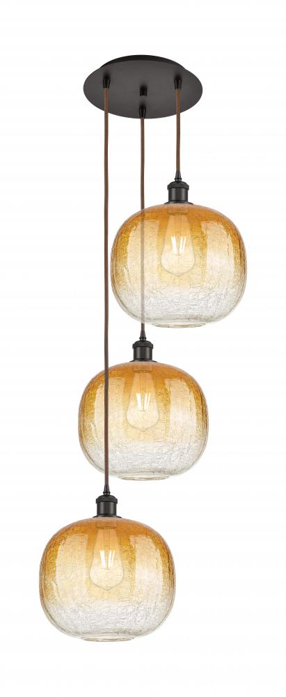 Brookhaven Sphere - 3 Light - 17 inch - Oil Rubbed Bronze - Cord Hung - Multi Pendant