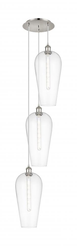 Chelsea - 3 Light - 15 inch - Polished Nickel - Cord Hung - Multi Pendant