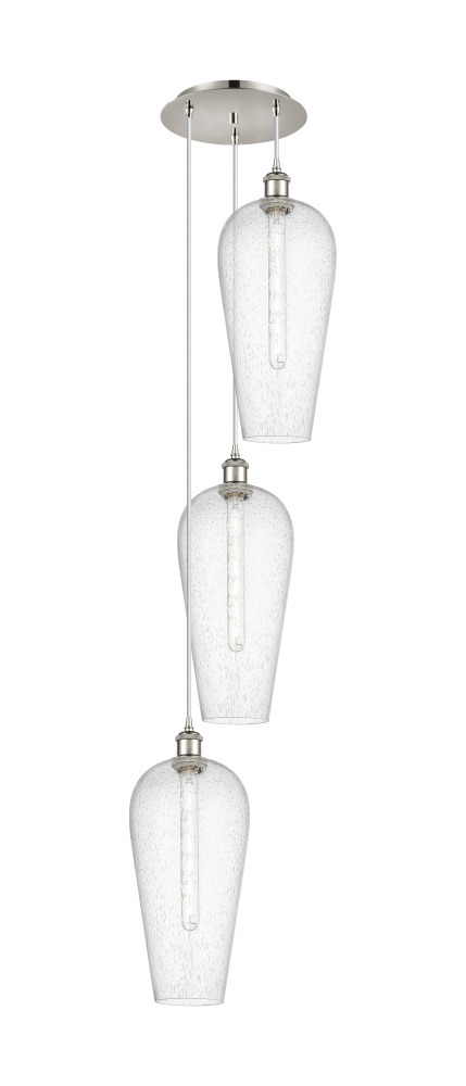 Chelsea - 3 Light - 15 inch - Polished Nickel - Cord Hung - Multi Pendant