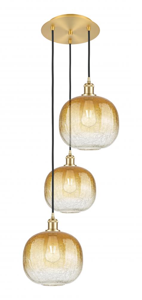 Brookhaven Sphere - 3 Light - 17 inch - Satin Gold - Cord Hung - Multi Pendant