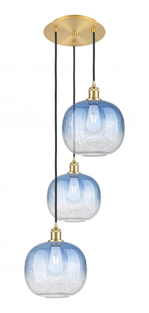 Brookhaven Sphere - 3 Light - 17 inch - Satin Gold - Cord Hung - Multi Pendant
