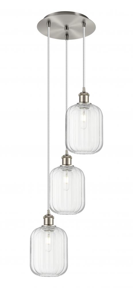 Preston Cylinder - 3 Light - 13 inch - Brushed Satin Nickel - Cord Hung - Multi Pendant