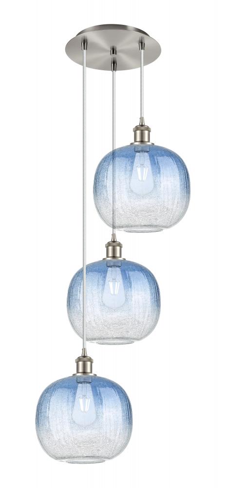 Brookhaven Sphere - 3 Light - 17 inch - Brushed Satin Nickel - Cord Hung - Multi Pendant