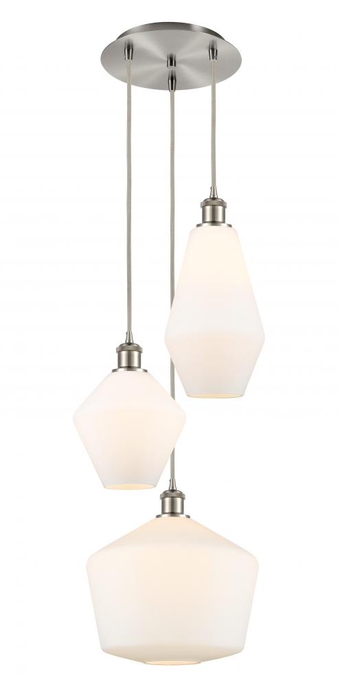 Cindyrella - 3 Light - 17 inch - Brushed Satin Nickel - Cord hung - Multi Pendant