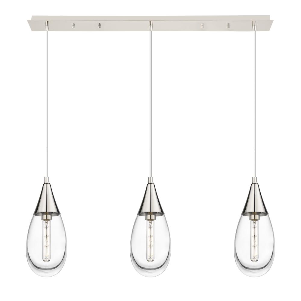 Malone - 3 Light - 38 inch - Polished Nickel - Linear Pendant