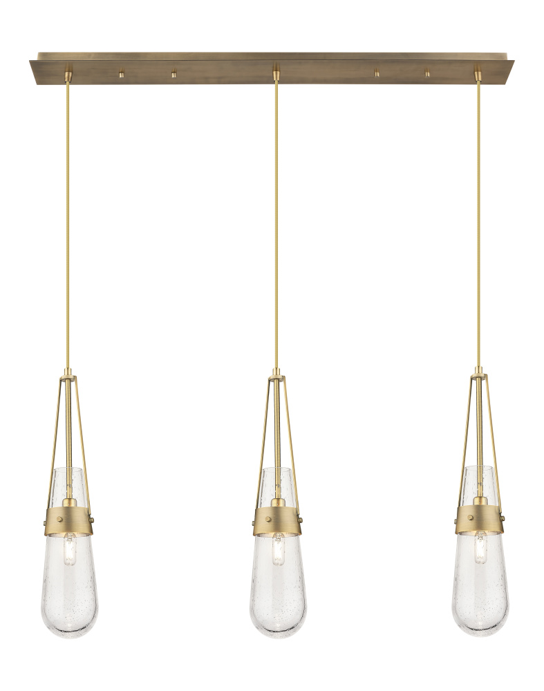 Milan - 3 Light - 36 inch - Brushed Brass - Linear Pendant