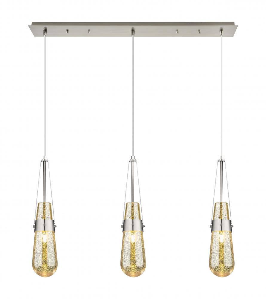 Milan - 3 Light - 36 inch - Brushed Satin Nickel - Linear Pendant