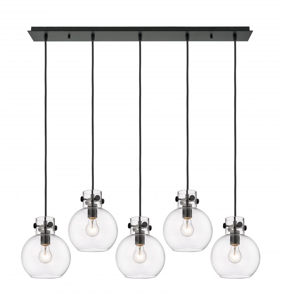 Newton Sphere - 5 Light - 40 inch - Matte Black - Linear Pendant