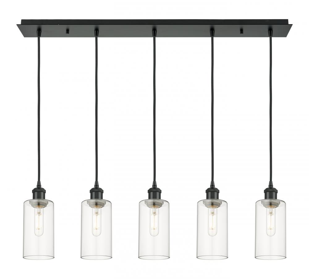 Crown Point - 5 Light - 37 inch - Matte Black - Linear Pendant