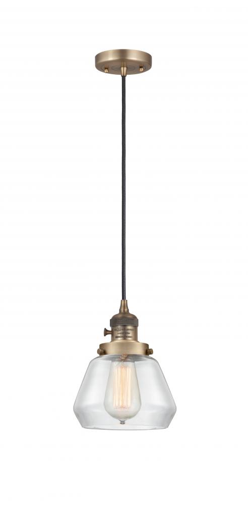Fulton - 1 Light - 7 inch - Brushed Brass - Cord hung - Mini Pendant