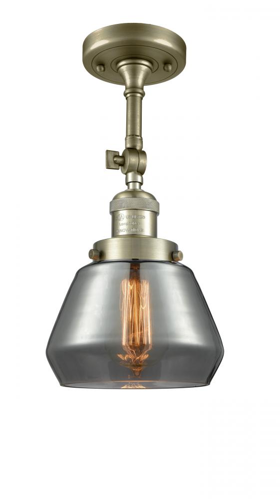 Fulton - 1 Light - 7 inch - Antique Brass - Adjustable Semi-Flush Mount