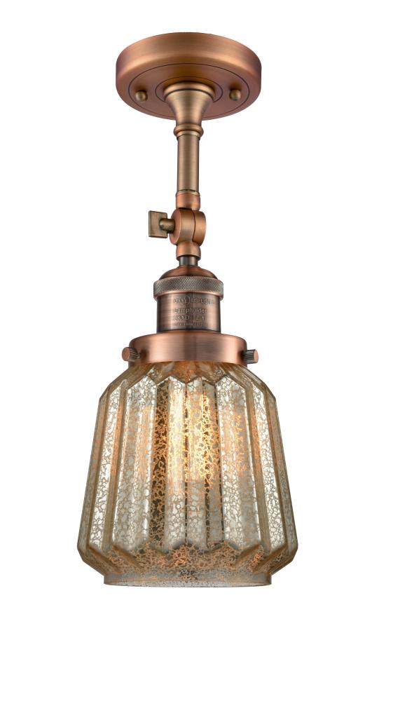 Chatham - 1 Light - 7 inch - Antique Copper - Adjustable Semi-Flush Mount
