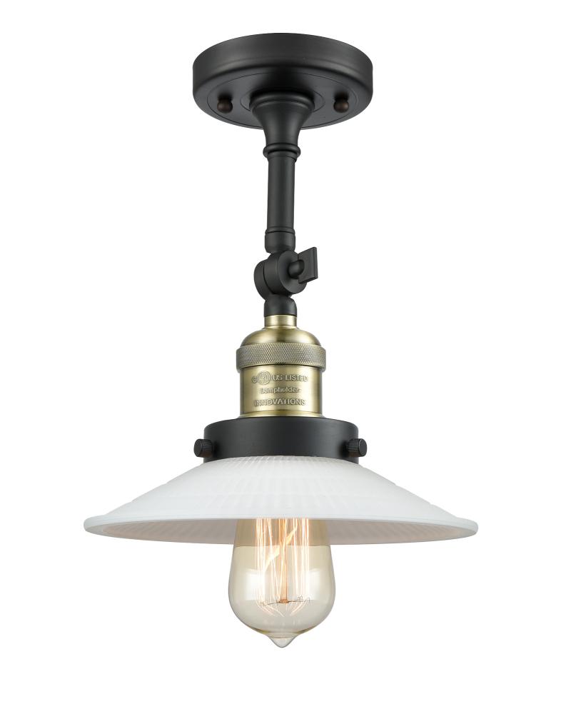Halophane - 1 Light - 9 inch - Black Antique Brass - Adjustable Semi-Flush Mount