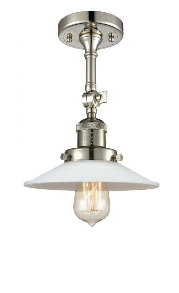 Halophane - 1 Light - 9 inch - Polished Nickel - Adjustable Semi-Flush Mount