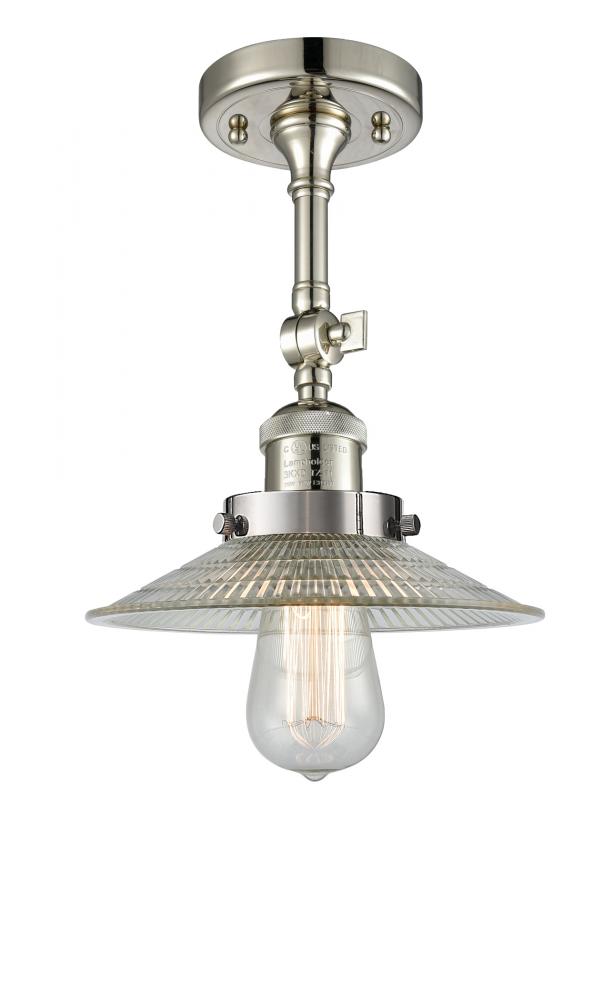Halophane - 1 Light - 9 inch - Polished Nickel - Adjustable Semi-Flush Mount