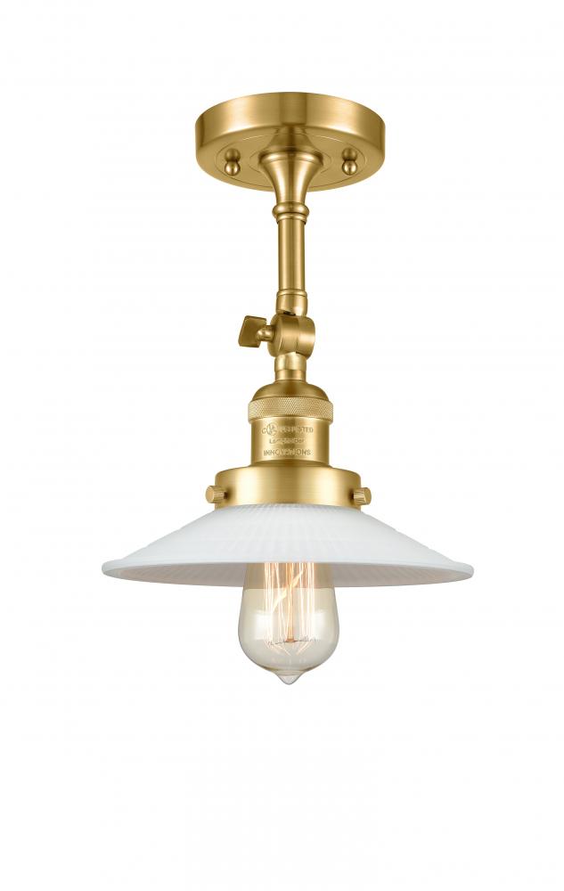 Halophane - 1 Light - 9 inch - Satin Gold - Adjustable Semi-Flush Mount