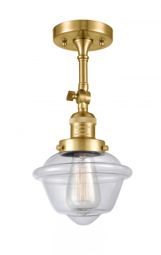Oxford - 1 Light - 7 inch - Satin Gold - Adjustable Semi-Flush Mount
