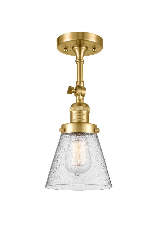 Cone - 1 Light - 6 inch - Satin Gold - Adjustable Semi-Flush Mount