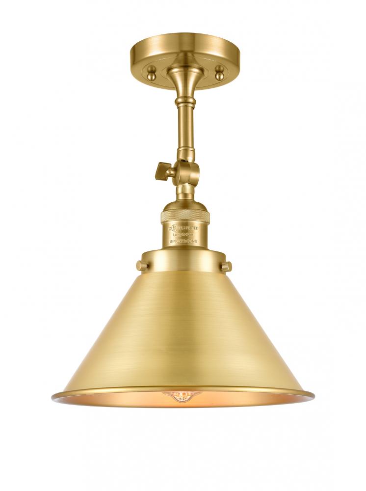 Briarcliff - 1 Light - 10 inch - Satin Gold - Adjustable Semi-Flush Mount