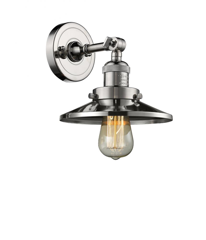 Railroad - 1 Light - 8 inch - Polished Nickel - Adjustable Sconce
