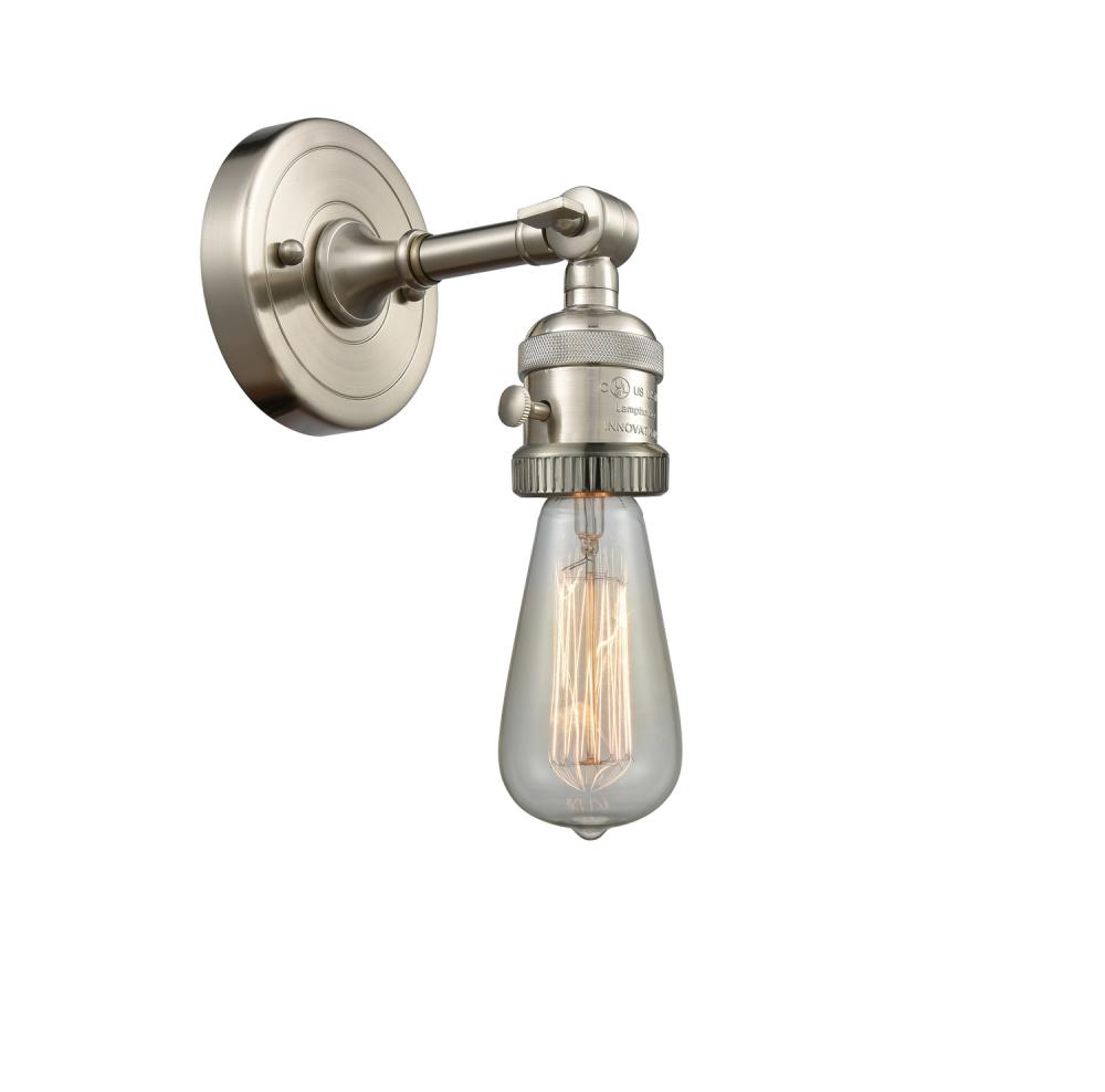 Bare Bulb - 1 Light - 5 inch - Brushed Satin Nickel - Adjustable Sconce
