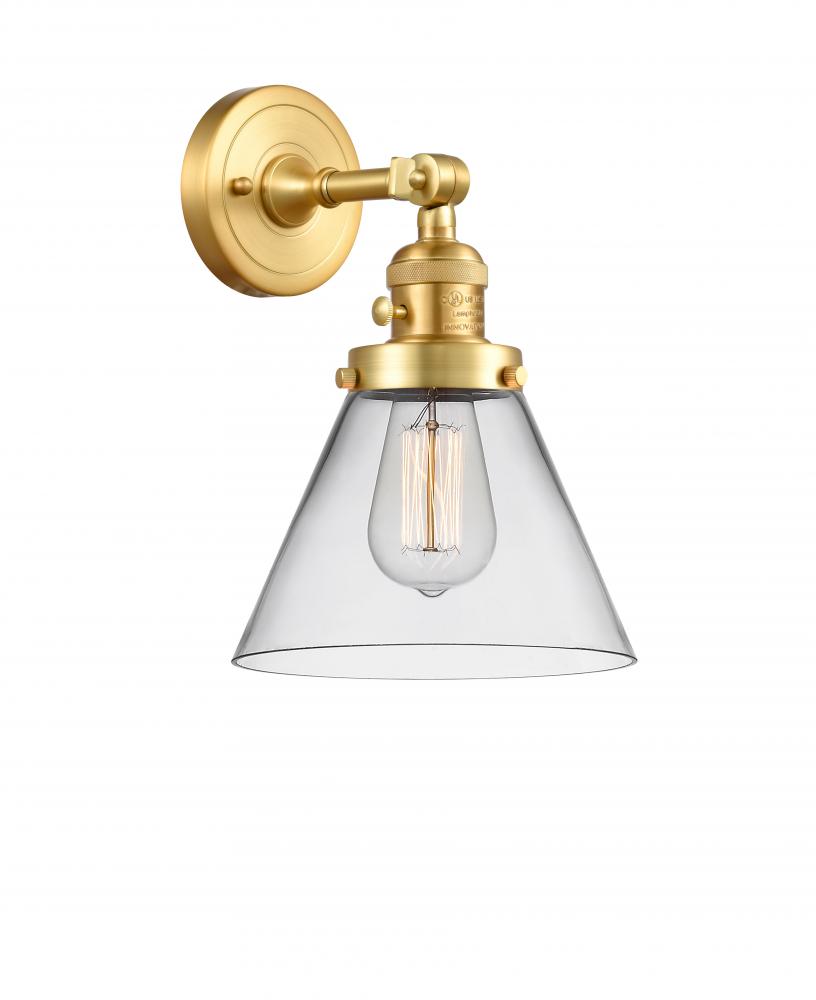 Cone - 1 Light - 8 inch - Satin Gold - Adjustable Sconce