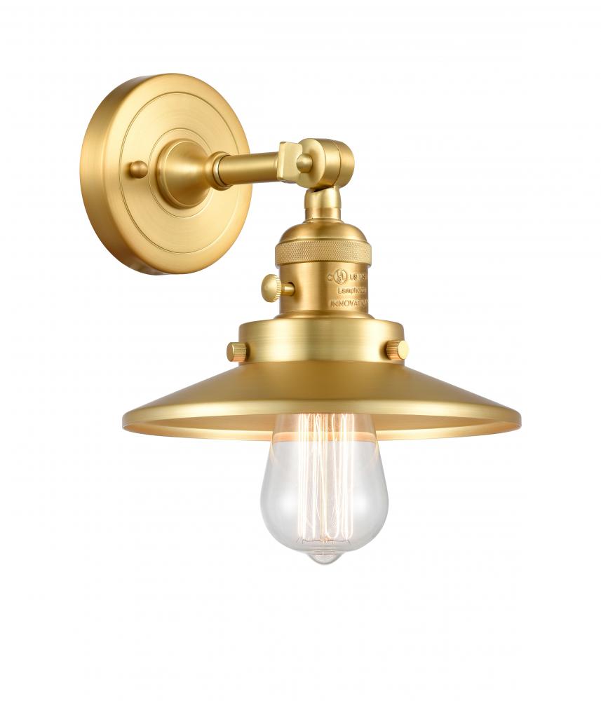 Railroad - 1 Light - 8 inch - Satin Gold - Adjustable Sconce