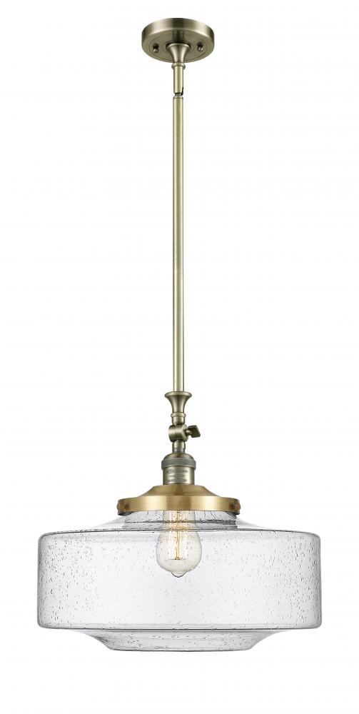 Bridgeton - 1 Light - 16 inch - Antique Brass - Stem Hung - Adjustable Mini Pendant