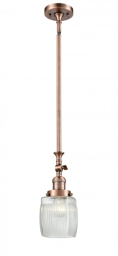 Colton - 1 Light - 6 inch - Antique Copper - Stem Hung - Adjustable Mini Pendant